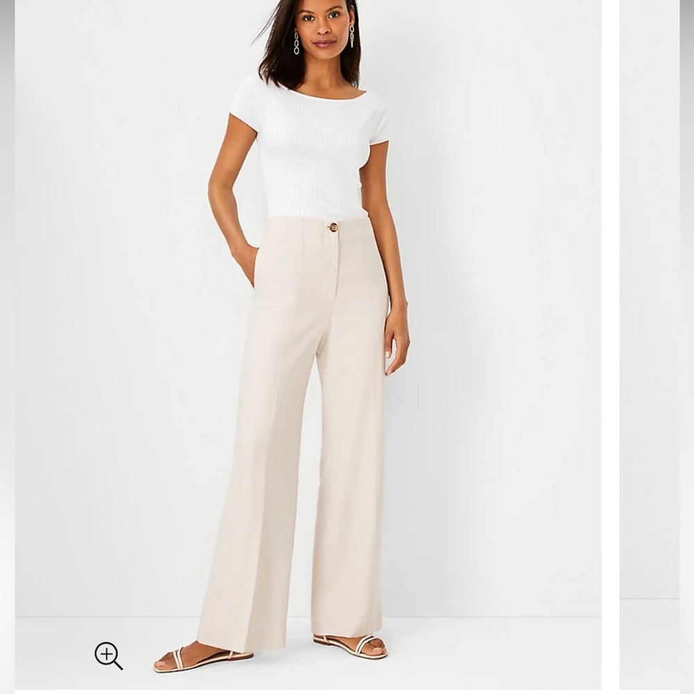 Ann Taylor wide leg seamed pants in white, size 10. Brand now, still in the bag